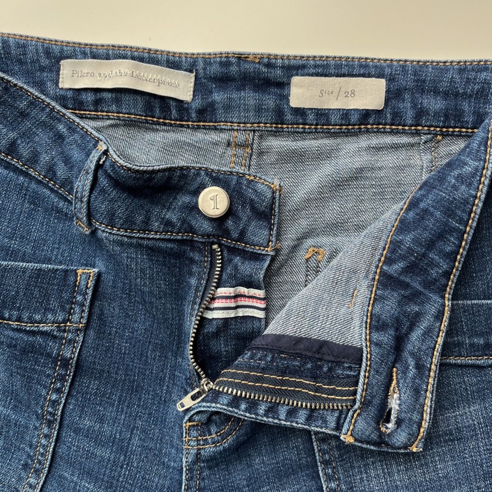 Pilcro & the Letterpress Mid Rise Wide Leg Crop Denim Jeans Raw Hem Womens 28 - Picture 11 of 14